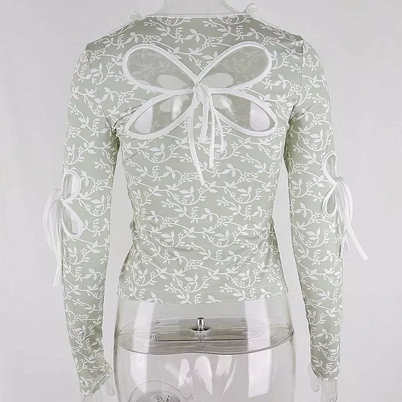 Vintage Floral Cut Out Long Sleeve Shirt - Picture 11 of 14